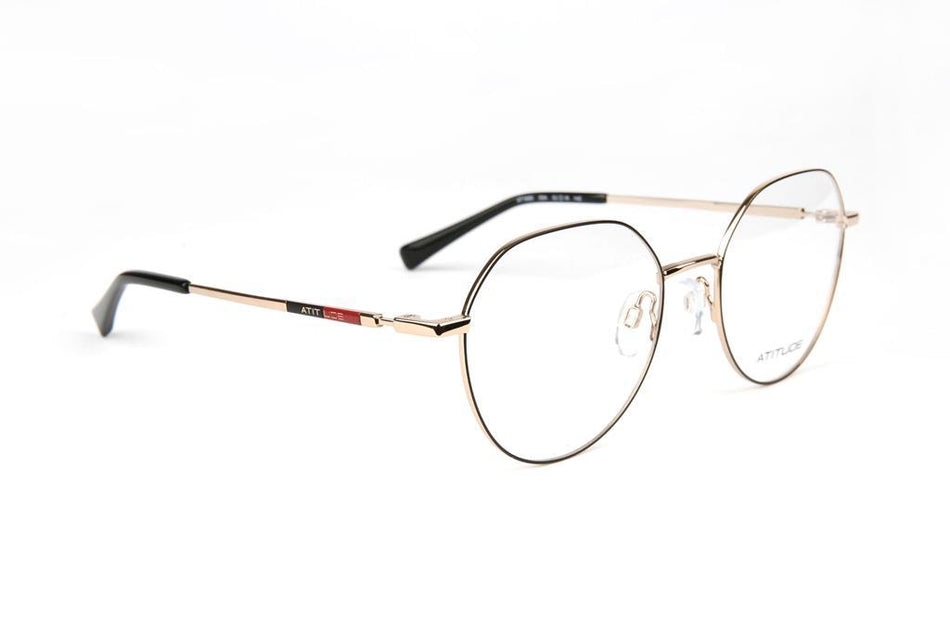 Óculos de Grau Atitude AT 1690 09A Preto e Dourado Brilho
