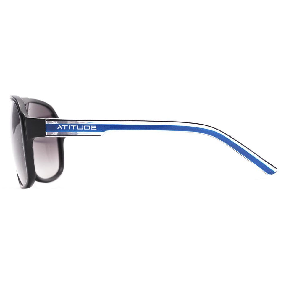 Óculos de Sol Atitude AT 8030 A11P Preto Fosco e Azul Brilho / Preto Degradê Polarizado - Lente 6,1 cm