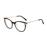 Óculos de Grau Atitude AT7126 A01 Preto e Dourado Brilho - Lente 5,3 cm